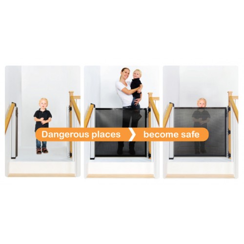 LASCAL Kiddy Guard Accent Baby Safety Gate | 2 Side Bannisters (Staircase) | Up to 100cm